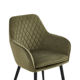 Chaise de salle à manger Laura - Velours vert